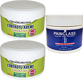 ÇÖREK OTU KREMİ GREEN BOX 2 ADET 200 ML + PAİNCLASS KUYRUK YAĞI KREMİ 150 ML / SETİ