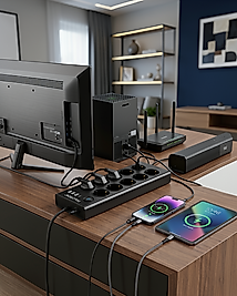 10 Prizli USB Destekli Type-C Şarj Girişli Güç Ünitesi UCZZ10LUPRİZ3680W-3