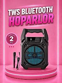 Taşınabilir 6.5” Bluetooth Hoparlör USB TF Kart Mikrofonlu Şarjlı Sistem