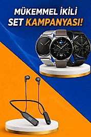 Alarm ve Titreşim Özellikli Akıllı Saat ve Mikrofonlu Kablolu Bluetooth Kulaklık 60 Saat