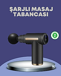 Sporcu Kas Masaj Tabancası 6 Kademe Güçlü Titreşim 4 Başlık Şarjlı Masaj Aleti
