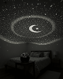Fişli Yıldız Projektör Gece Lambası Müzikli