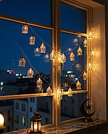 LED Işık Zinciri Cami Figürlü Pilli Sıcak Sarı UCZZZCAMİRAMAZANLEDIŞIK-3