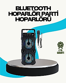LED Işıklı Kablosuz Hoparlör – Bluetooth, FM Radyolu, Taşınabilir Şarjlı