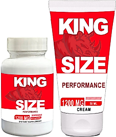 KİNGSİZE KİNG SİZE ERKEKLERE DESTEK 1200 MG 30’LU KAPS + 1200 MG 50 ML KREM