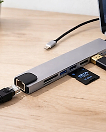 Çok Fonksiyonlu Type C Hub USB HDMI Ethernet Kart Okuyucu