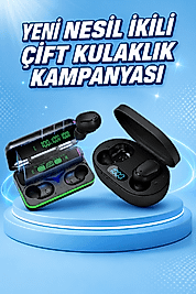 İkili Bluetooth Kulaklık Dijital Göstergeli Uzun Pil Ömrü Yüksek Ses Kaliteli