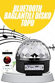 Disko Topu Renkli Işıklı Lazer Parti Bluetooth Bağlantılı Led Küre