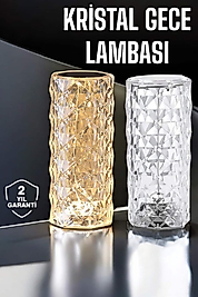 Gece Lambası Kristal Lamba Dokunmatik Şarjlı Hediyelik