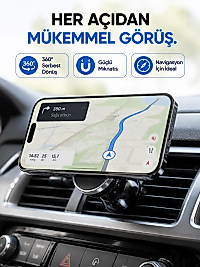 Araç İçi Manyetik Telefon Tutucu Havalandırma Izgarası Uyumlu Telefon Tutacağı