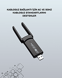 Çift Bant USB WiFi Adaptör 1200 Mbps UCZZZWİFİADAPTÖR-4