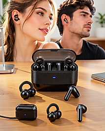 Kablosuz Bluetooth Kulaklık 4 Kulaklıklı Klipsli Siyah pgy236kulaklık-2