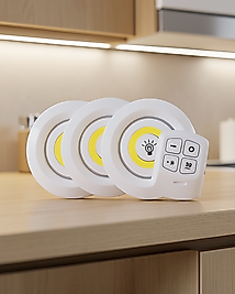 3'lü Uzaktan Kumandalı Yapışkanlı LED Lamba UUCZ3LÜLAMBA