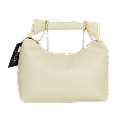 Zincir Askılı Deri Çanta-KREM