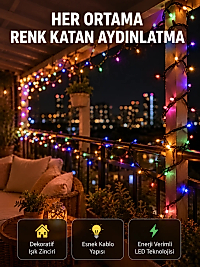 5 Metre Şeffaf Kablo LED Peri Işığı 50 Ampullü Dekoratif Led Yeni Nesil