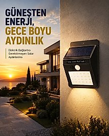 144 LED'li Geniş Aydınlatma Alanına Sahip Güneş Enerjili Güvenlik Lambası