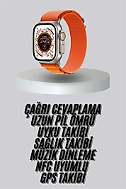 Yeni Nesil Akıllı Saat Uyku ve Sağlık Takibi Titeşimli Sesli Arama Mesaj ve Bildirim Görme