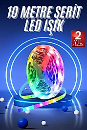 RGB Neon Şerit Led Lamba 10 Metre İç Mekan Tasarımına Uygun