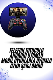 Gamepad X3 Oyun Kontrolcüsü Telefon Tutucuyla 10 Saat Süreyle