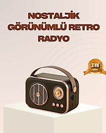 Retro Bluetooth Radyo – Nostaljik Tasarım, TF Kart ve USB Destekli