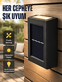 Güneş Enerjili Su Geçirmez LED Duvar Lambası Yeni Nesil