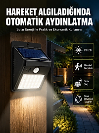 Hareket Algılamalı Solar LED Güvenlik Lambası Yeni Nesil