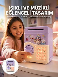 Mor Otomatik Para Girişli Elektronik Şifreli Kumbara