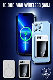 22.5W Magsafe Kablosuz Şarjlı Powerbank Dijital Ekran ve Hızlı Şarj
