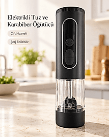 1. LED Ekranlı 900 mAh Bataryalı Şarj Edilebilir Tuz ve Karabiber Öğütücü