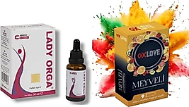 AC BOX CAAS LADY ORGA KADINLARA ÖZEL ISTEK DAMLA + PREZERVATİF MEYVE AROMALI KONDOM 10 ADET