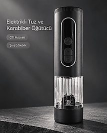Mutfak ve Sofra Kullanımına Uygun Çift Hazneli Elektrikli Tuz Karabiber Öğütücü