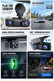 İki Kamera 1080P Full HD 180° Geniş Açı Y103araçkamerası-2