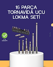 16 Parça Bits ve Adaptör Seti Vidalama Tamir Bakım Seti