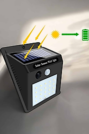 Güneş Enerjili Hareket Sensörlü 20 LED Duvar Lambası UCZSENSÖRLÜLAMBA1
