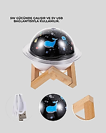 Mini hava nemlendirici USB bağlantılı aroma ve projektör ışıkli