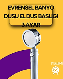 Sağlam Metal Hortum Bağlantılı, 360° Hareketli Duş Başlığı