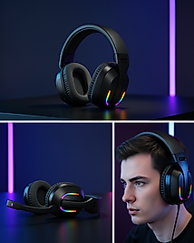 Kablosuz Oyuncu Kulaklığı RGB Aydınlatmalı UCZZZPGB500BLUETOOTHOYUNCUKULAKLIĞI-4