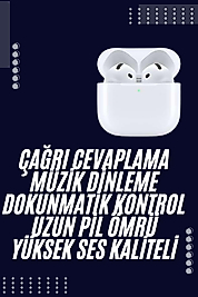 Kulak İçİ Bluetooth Kulaklık Beyaz Çağrı Cevaplama Dokunmatik Kontrol