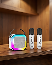 Mini Karaoke Hoparlör İki Mikrofonlu LED Işıklı UCZZZ2MİKROFONLUSPEAKER-2