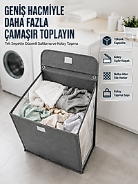Modern Tasarımlı Duvara Monte Kirli Çamaşır Sepeti Pratik Saklama Çözümü