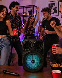 Kablosuz Karaoke Hoparlör Mikrofonlu RGB Işıklı 6.5 İnç Bluetooth Speaker Taşınabilir