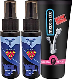 BONİE 2 ADET MACHOMAN 60 ML ERKEK ZAMAN SPREYİ + MAXİ SİZE ERKEK ÖZEL YERİ KREM