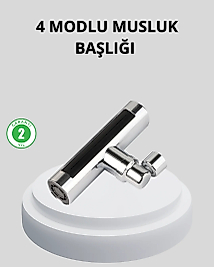 360° Dönebilen Musluk Başlığı 4 Fonksiyonlu Su Tasarruflu ve Dayanıklı