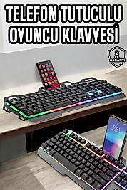Oyuncu Klavyesi Q Klavye RGB Işıklı Mouse Hediyeli