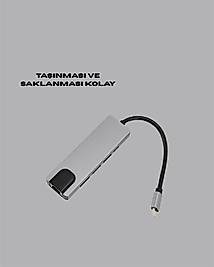 Type-C HDMI ve Ethernet Adaptör 8-in-1 XUCZMACBOOKÇEVİRİCİİİİİİ-6