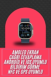 49mm Akıllı Saat Amoled Ekranlı Kadın Erkek Kol Saati Plastik Kordon Yeni Nesil