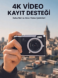 48 MP Dijital Kamera 4K Video Çekim Özellikli Kompakt Tasarım