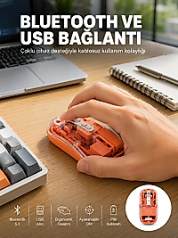 Kablosuz Bluetooth Mouse Şık ve Sessiz Ofis Tasarımı Yeni Nesil