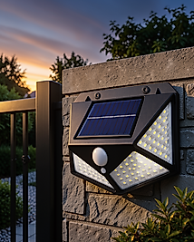 Güneş Enerjili Hareket Sensörlü 3 Modlu LED Duvar Lambası UCZZY100SOLARLAMBA-1
