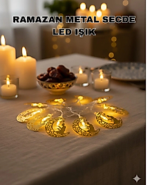 Secde Eden Adam Figürlü Ay Tasarımlı Ramazan LED Işık